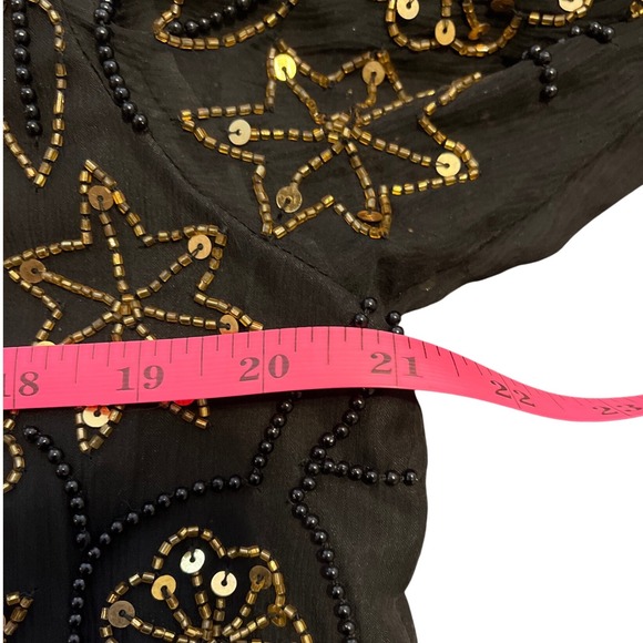 VTG Papell Boutique Evening Beaded Sequin Silk Party Cocktail Top Tunic  Holiday - Picture 8 of 10